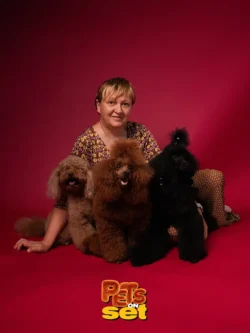 Una delle fotografie realizzate durante lo shooting Pets on Set al Novara DogShow. Foto professionale di un cane con il suo padrone durante Pets on Set al Novara DogShow
