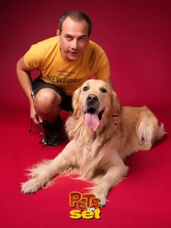 Una delle fotografie realizzate durante lo shooting Pets on Set al Novara DogShow. Foto professionale di un cane con il suo padrone durante Pets on Set al Novara DogShow