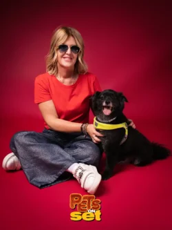 Una delle fotografie realizzate durante lo shooting Pets on Set al Novara DogShow. Foto professionale di un cane con il suo padrone durante Pets on Set al Novara DogShow