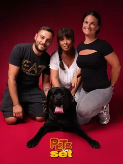 Una delle fotografie realizzate durante lo shooting Pets on Set al Novara DogShow. Foto professionale di un cane con il suo padrone durante Pets on Set al Novara DogShow