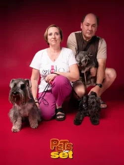 Una delle fotografie realizzate durante lo shooting Pets on Set al Novara DogShow. Foto professionale di un cane con il suo padrone durante Pets on Set al Novara DogShow
