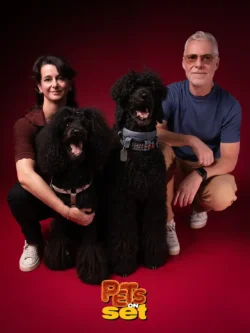 Una delle fotografie realizzate durante lo shooting Pets on Set al Novara DogShow. Foto professionale di un cane con il suo padrone durante Pets on Set al Novara DogShow
